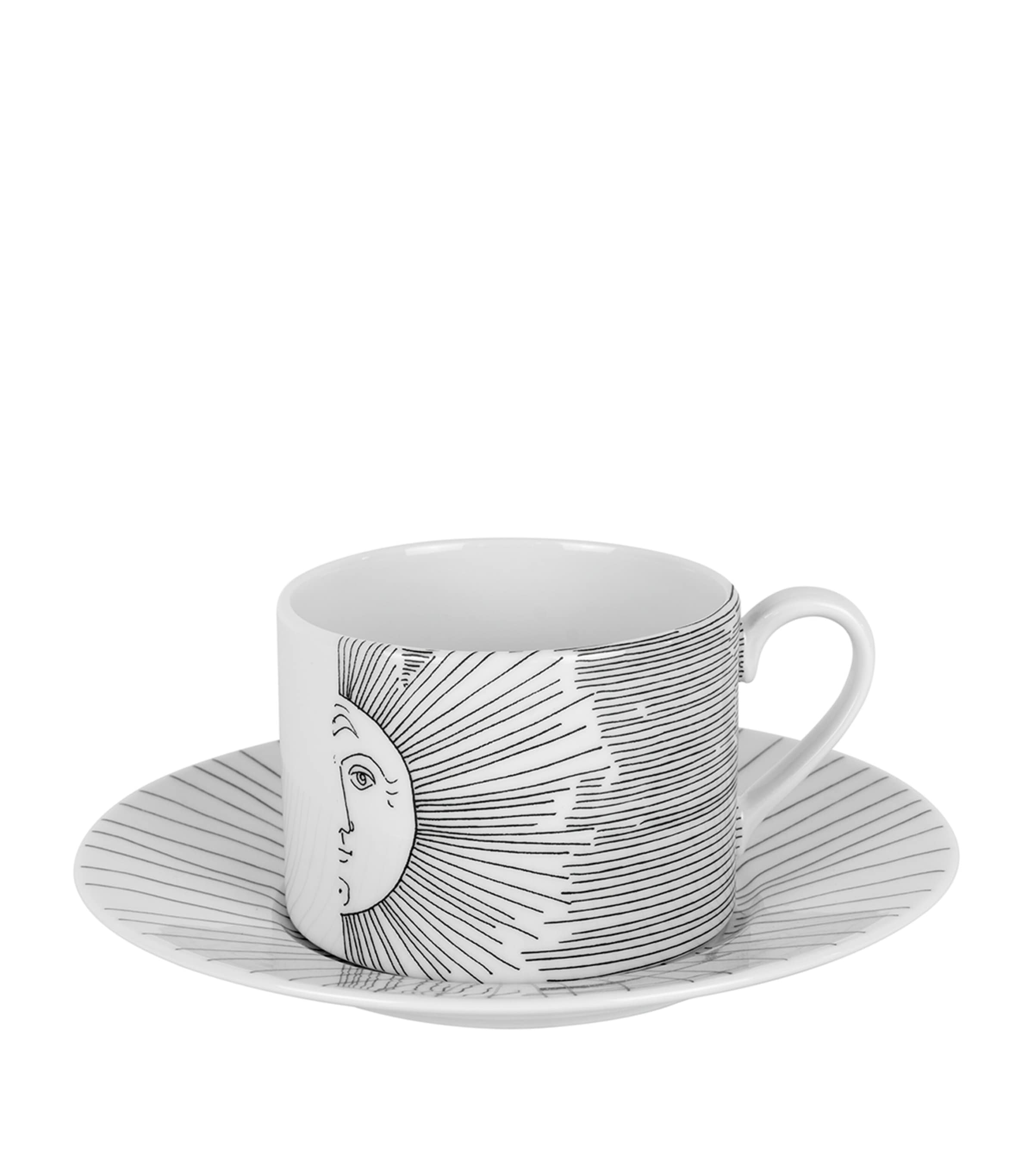 Fornasetti Solitario Teacup and Saucer | Dining | Tableware | Tea Cups & Saucers | Designers | Fornasetti