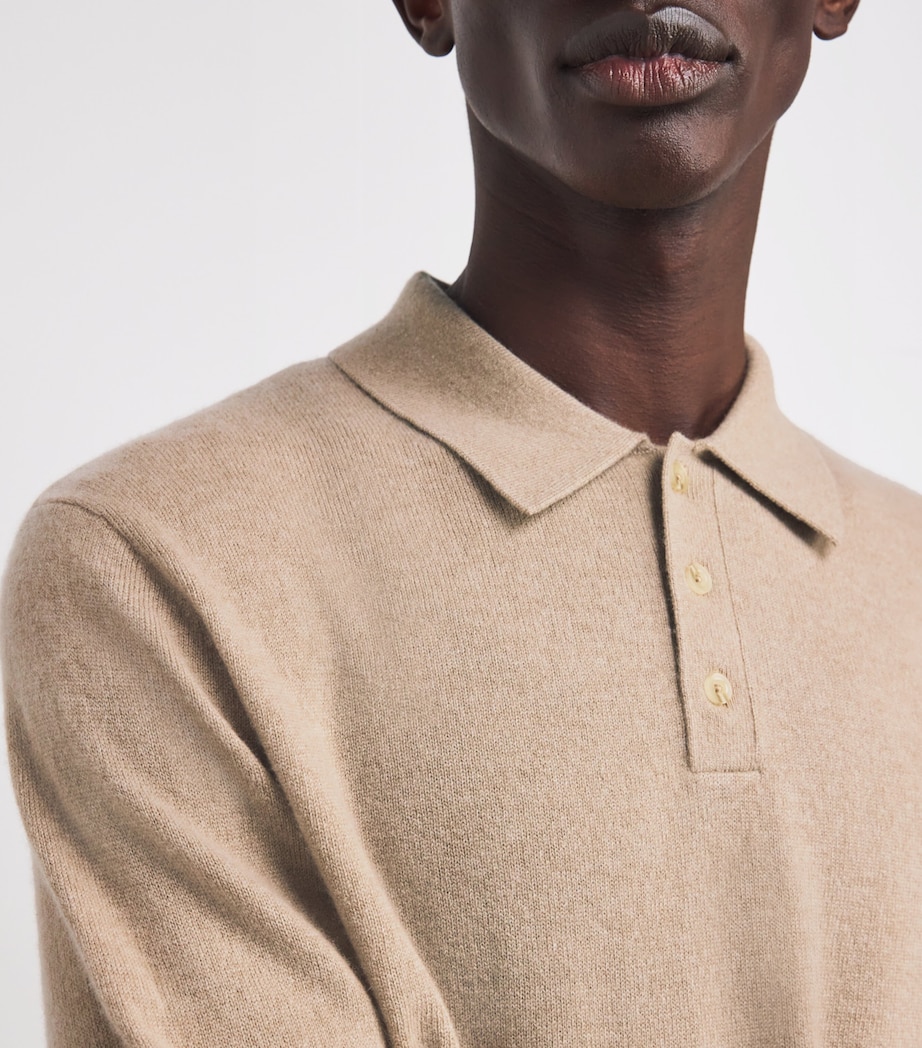 Cashmere Long-Sleeve Polo Shirt 1PM - BEIGE Image 6