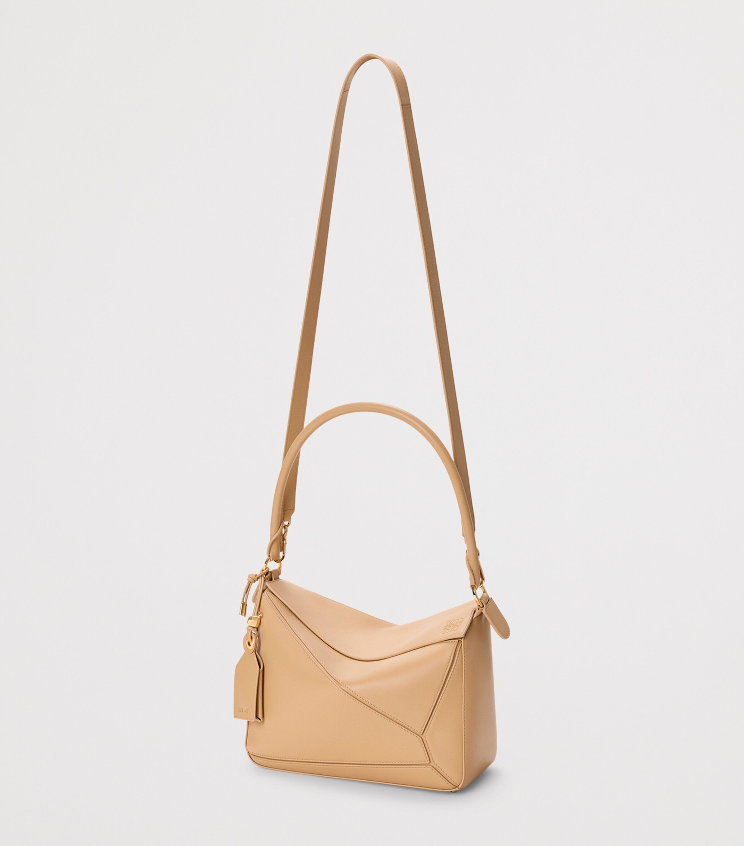 LOEWE Medium Leather Featherlight Puzzle Top-Handle Bag Silk Beige Image 6