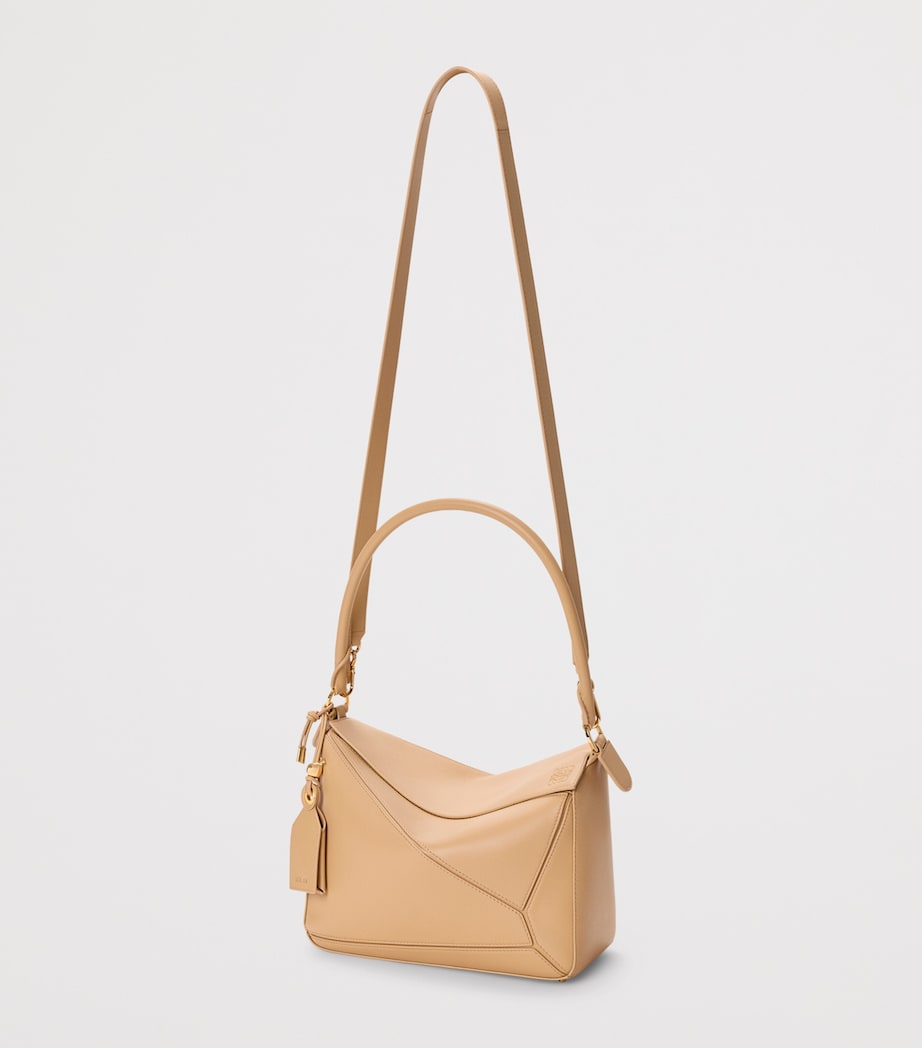 LOEWE Medium Leather Featherlight Puzzle Top-Handle Bag Silk Beige Image 6