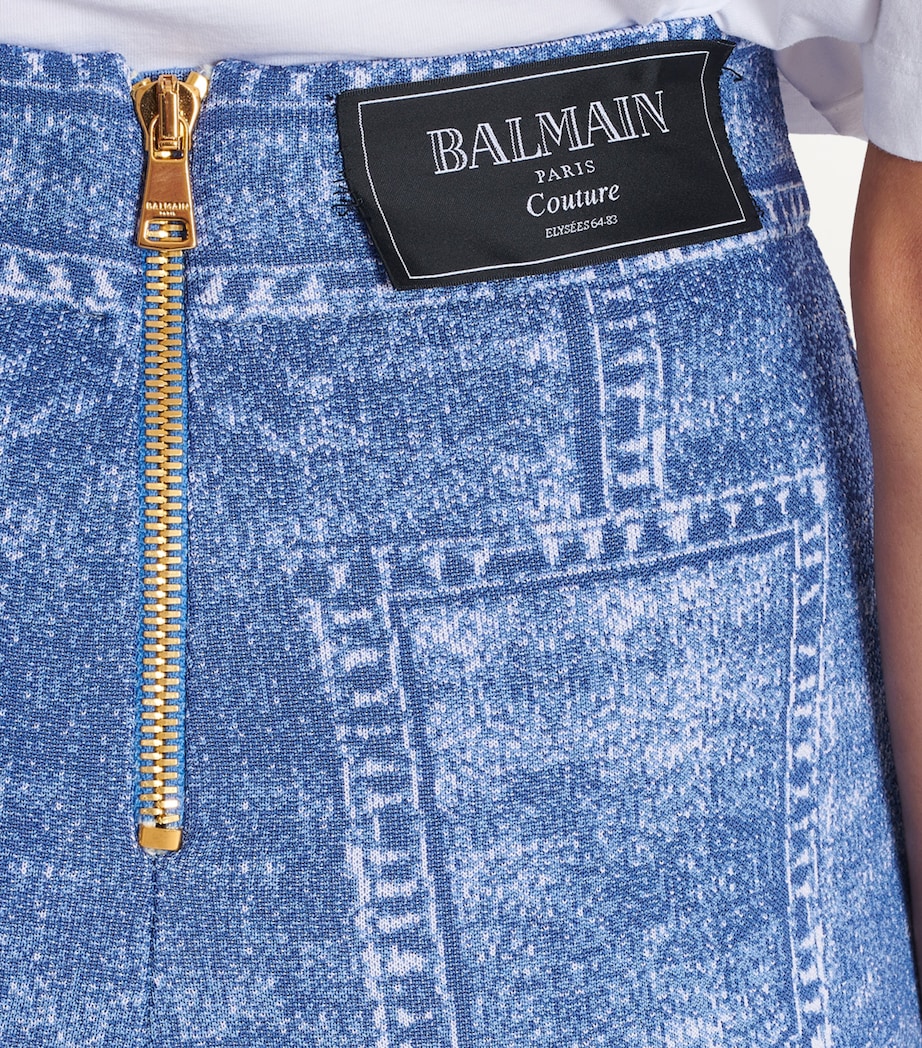 High-Waist Denim-Effect Leggings 6FF BLEU JEAN Image 5