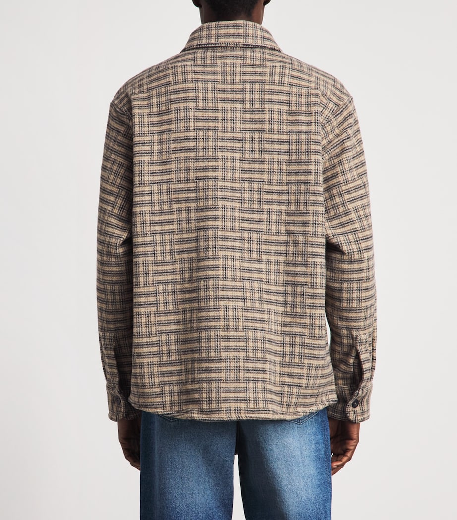 A.P.C. Mens Wool Check Overshirt Baa Beige Image 5