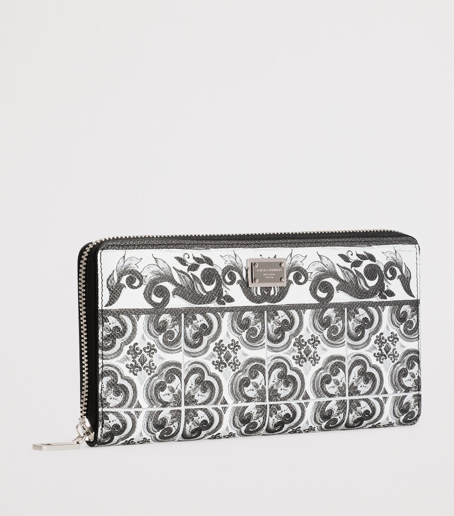 Grained Calfskin Majolica Zip-Around Wallet IU3TN - NERO Image 2