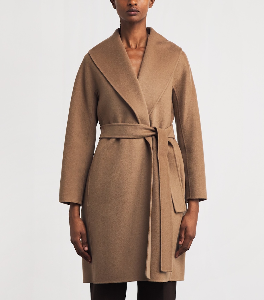Virgin Wool Wrap Coat CAMEL Image 3