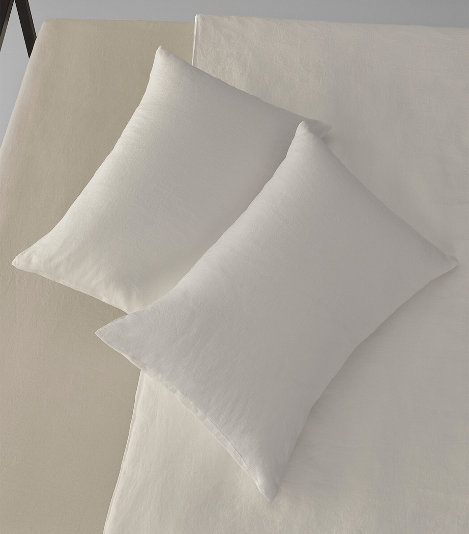 Society Limonta Linen Rem King Duvet Cover Set (230cm x 220cm) Bianco Image 3