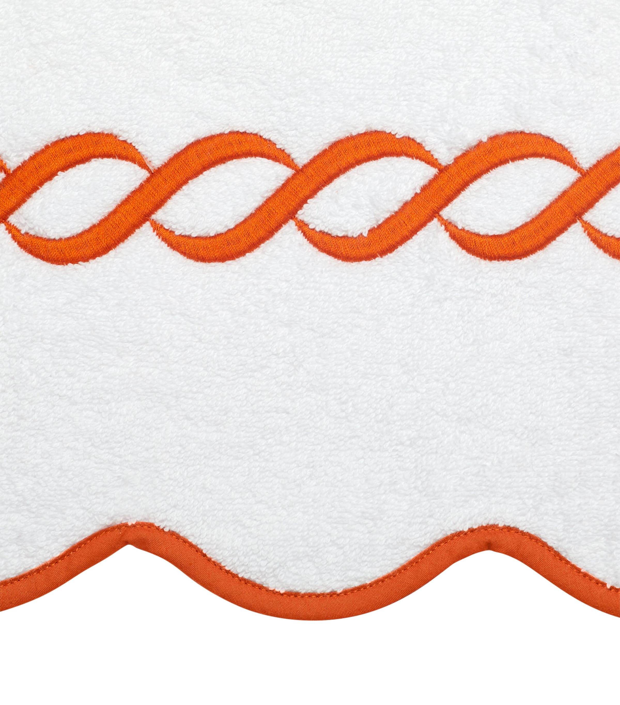 Pratesi Cotton Treccia Bath Towel (75cm x 150cm) White/orange Image 3
