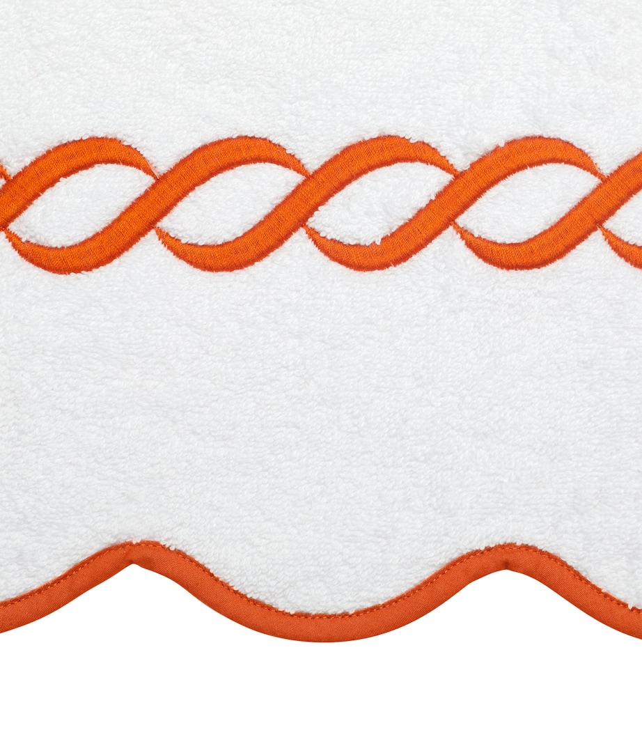 Pratesi Cotton Treccia Bath Towel (75cm x 150cm) White/orange Image 3