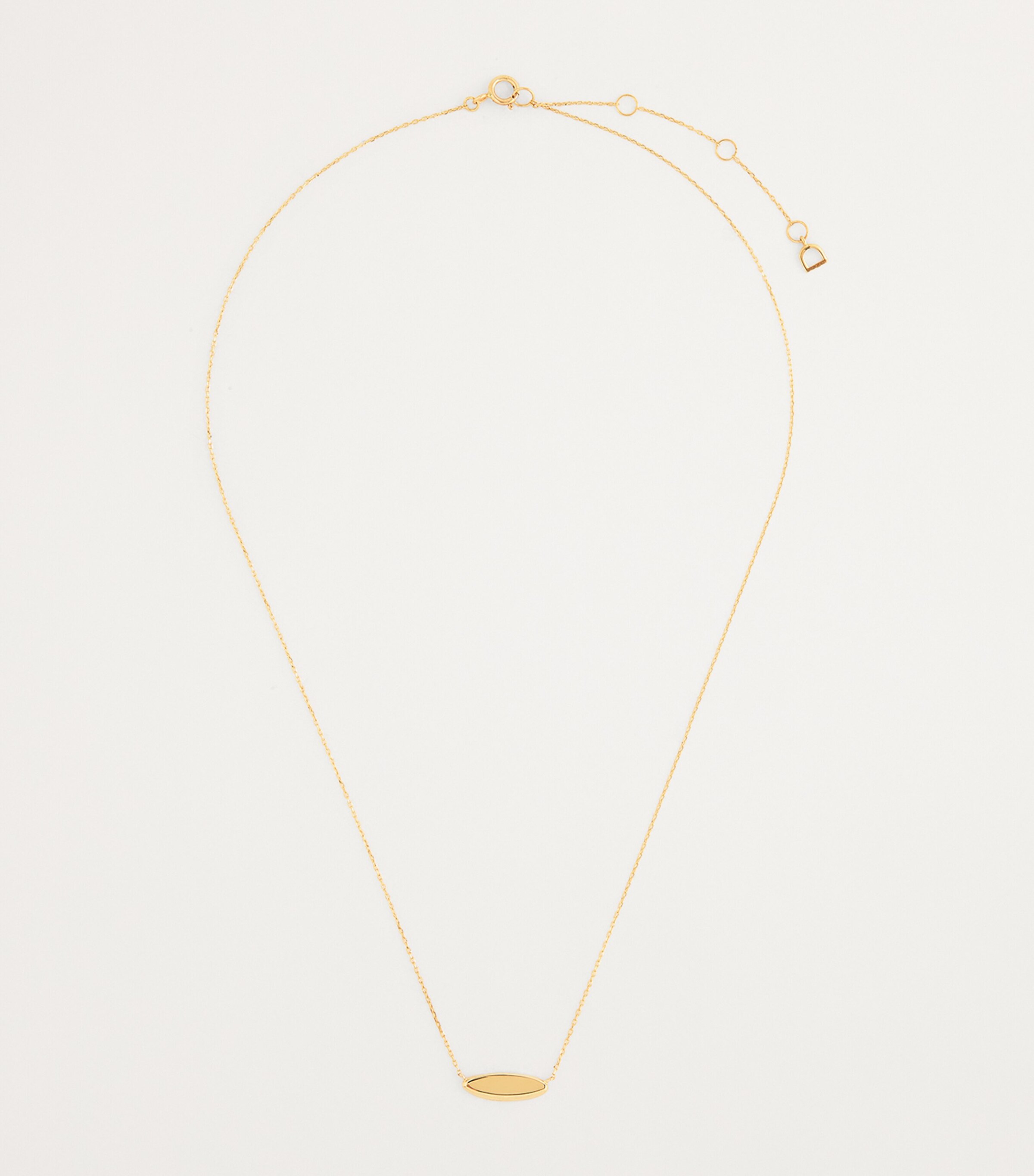 Astrid & Miyu Yellow Gold Plain Pendant Necklace Gold Image 3