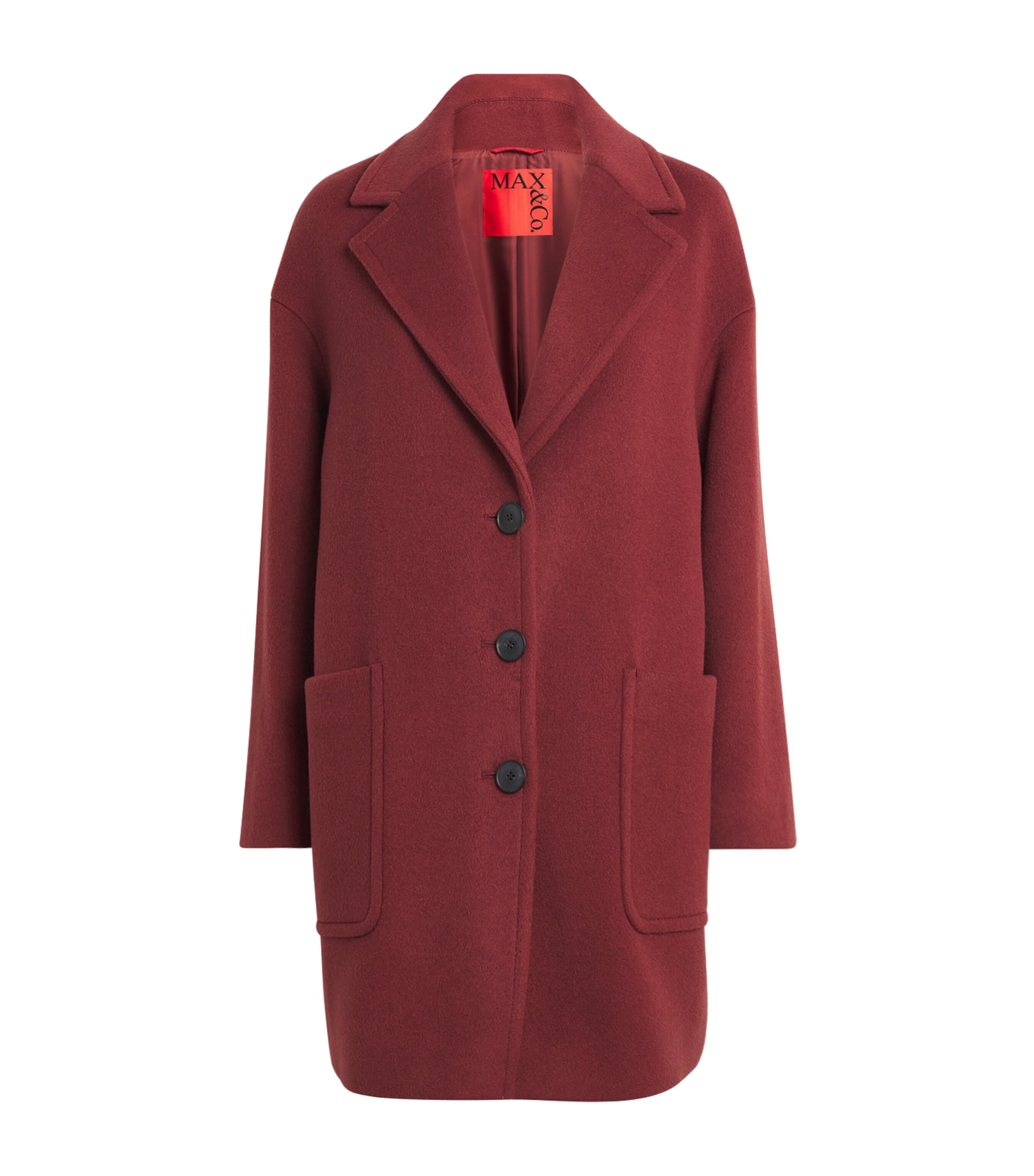 Max & Co Wool Coat In Red