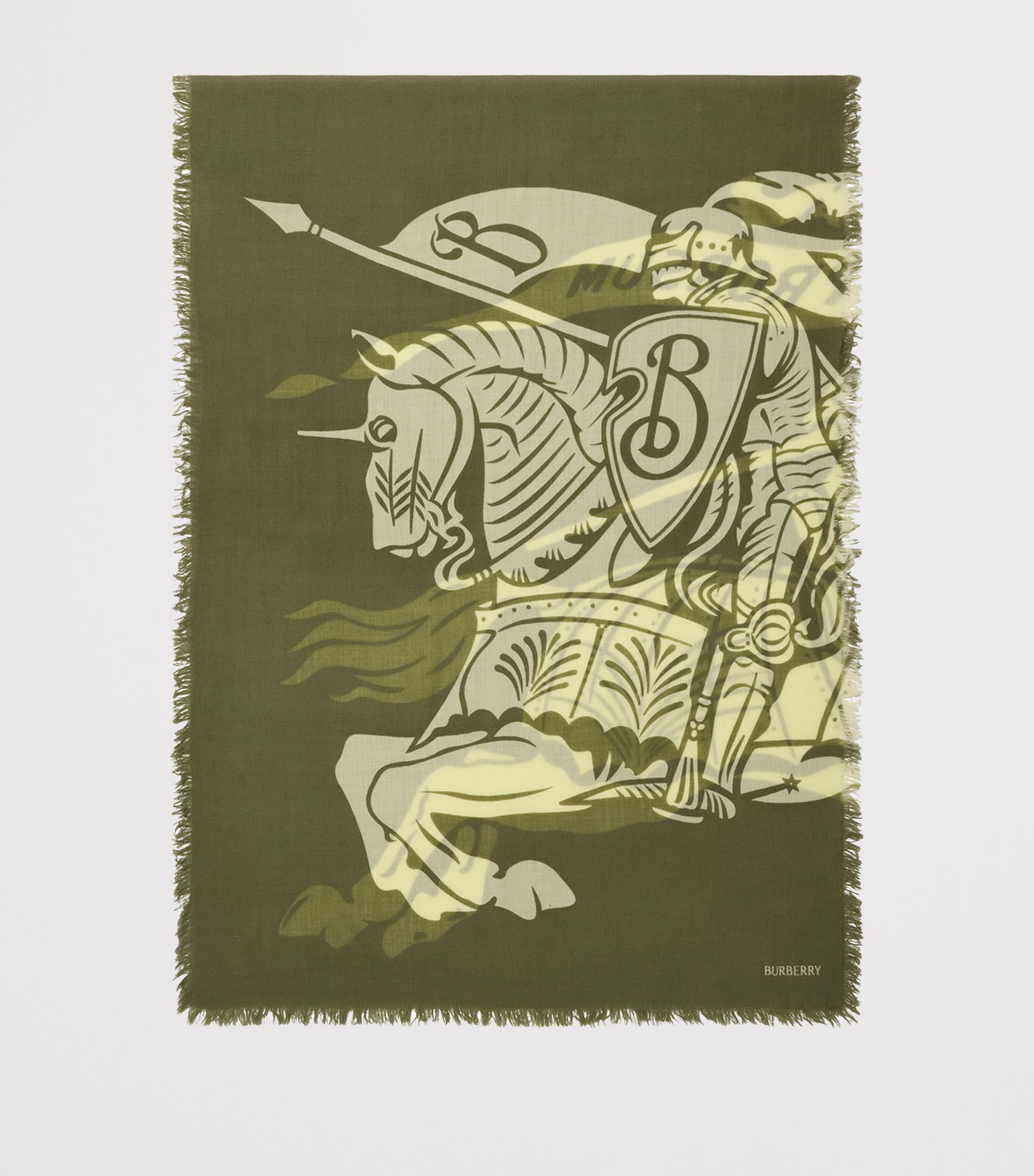 Wool Wide EKD Scarf PEA GREEN Image 6