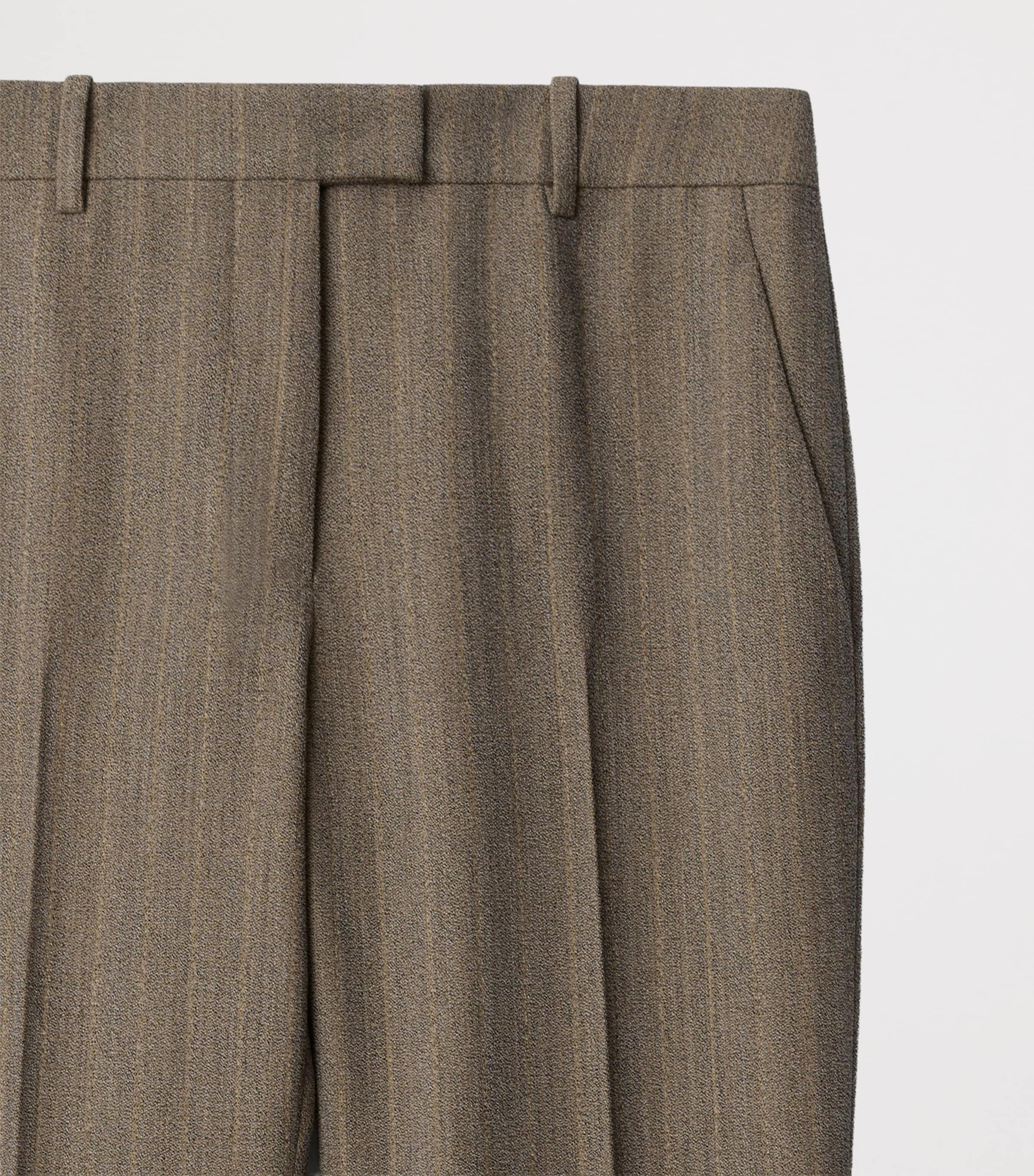 Mouliné Wool Striped Tailored Trousers COFFEE BROWN MELANGE Image 4