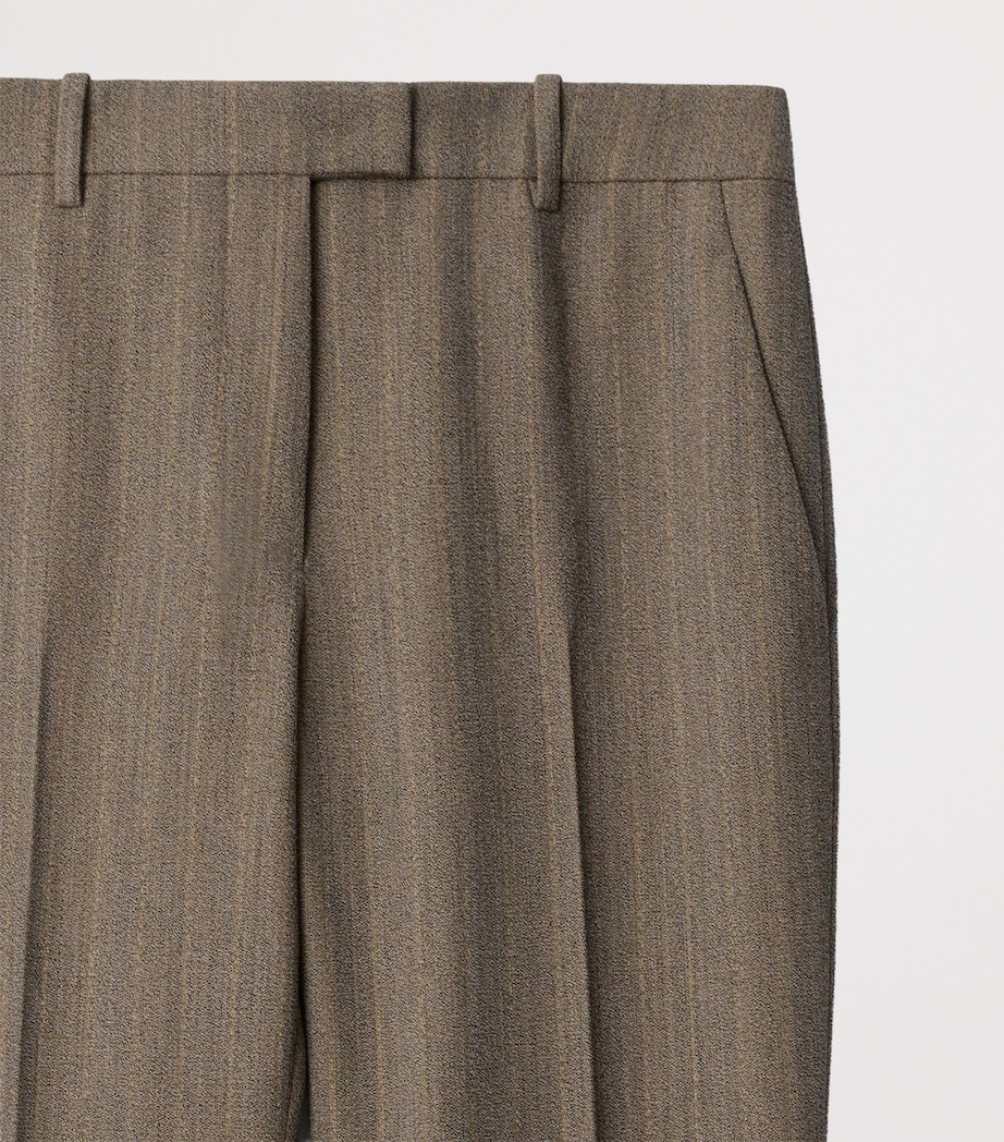 Mouliné Wool Striped Tailored Trousers COFFEE BROWN MELANGE Image 4
