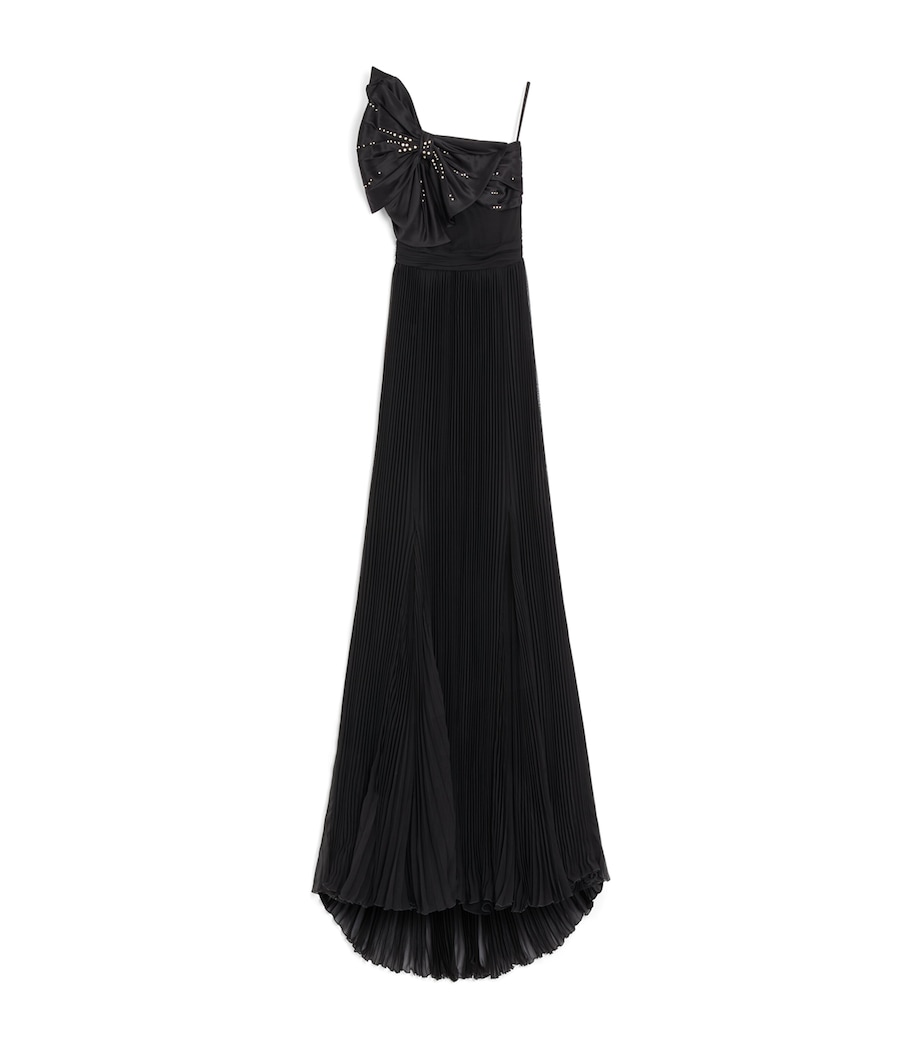 Valentino Womens Silk Pleated Gown Nud Image 1