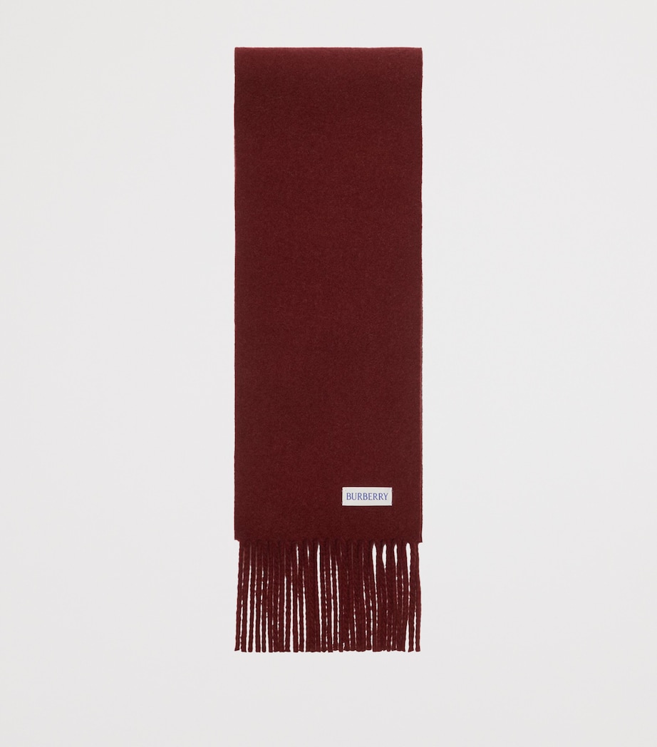 Cashmere Check Label Scarf SASH RED Image 2