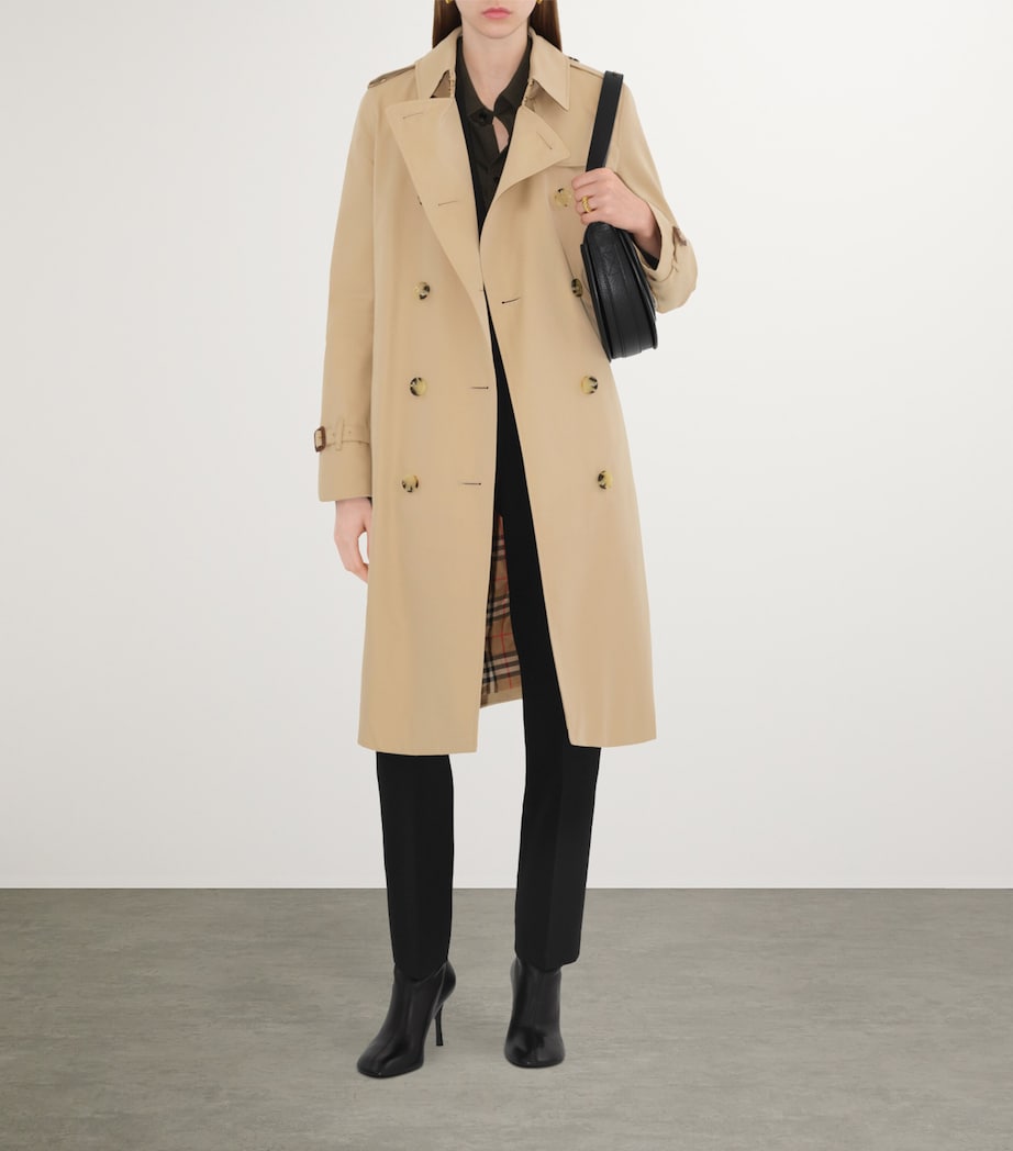 Gabardine Kensington Long Trench Coat HONEY Image 5