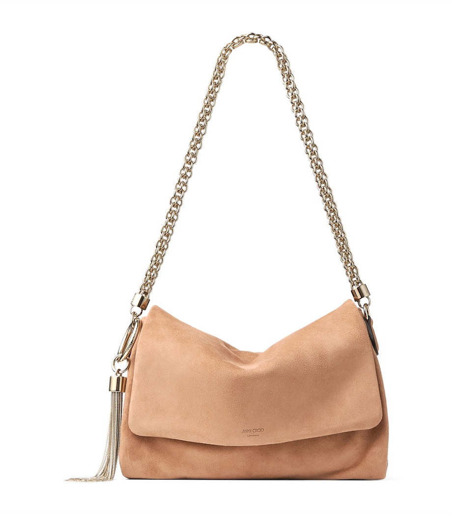Suede Callie Flap Shoulder Bag TOFFEE/LIGHT GOLD Image 1
