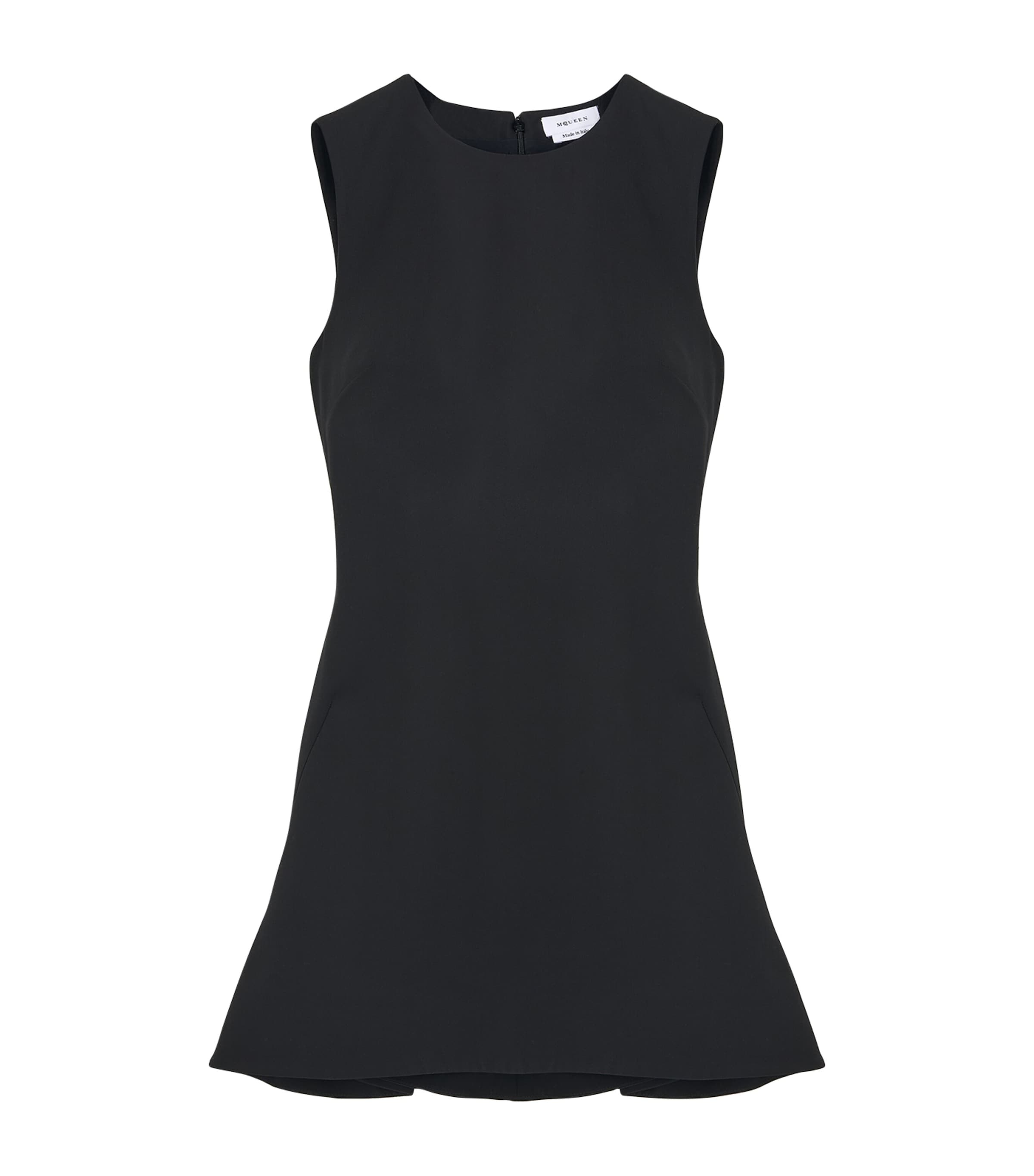 Alexander Mcqueen Flared A-line Sleeveless Mini Dress In Blue