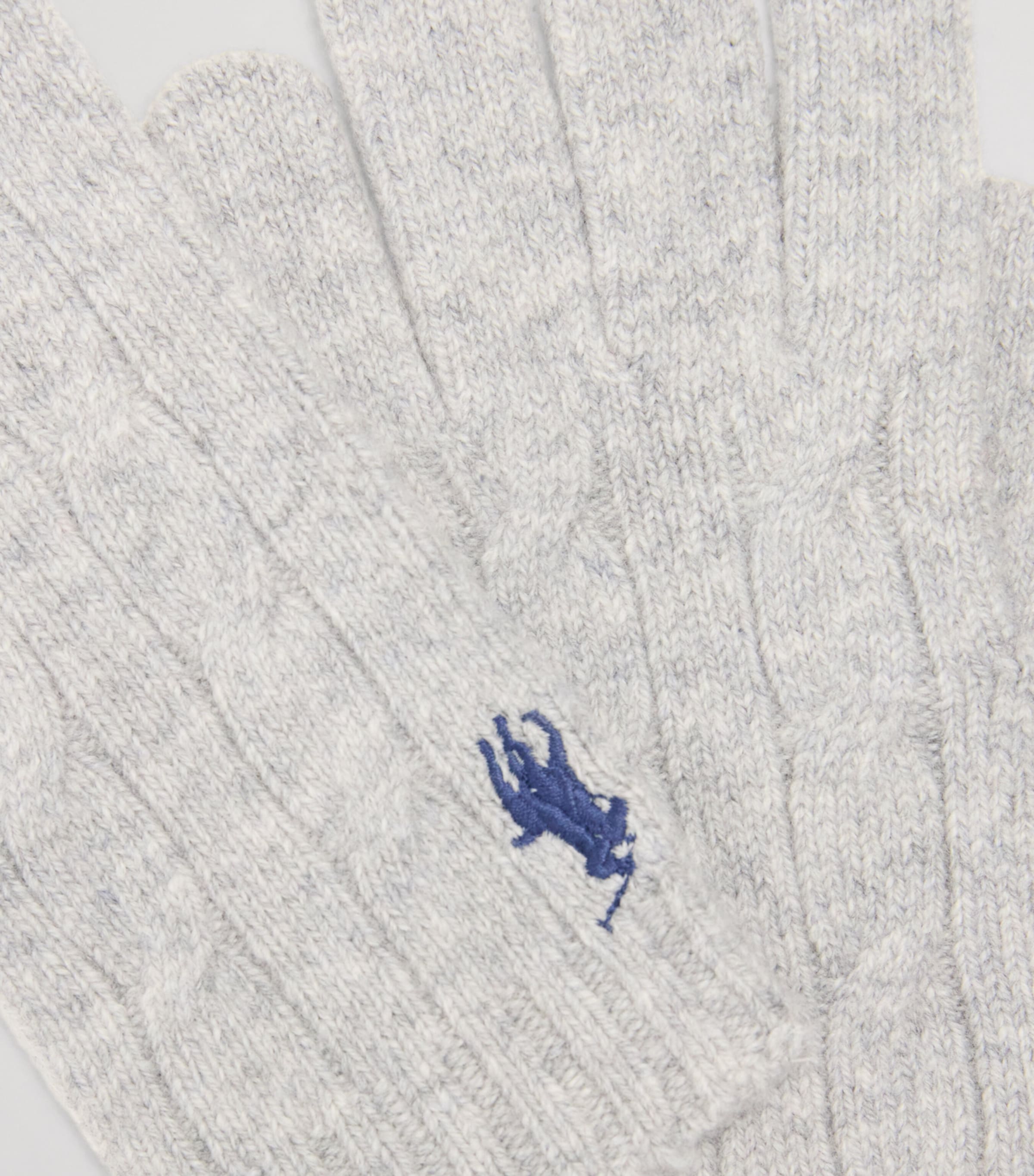 Polo Ralph Lauren Wool-Cashmere Polo Pony Gloves Soft Grey Image 2