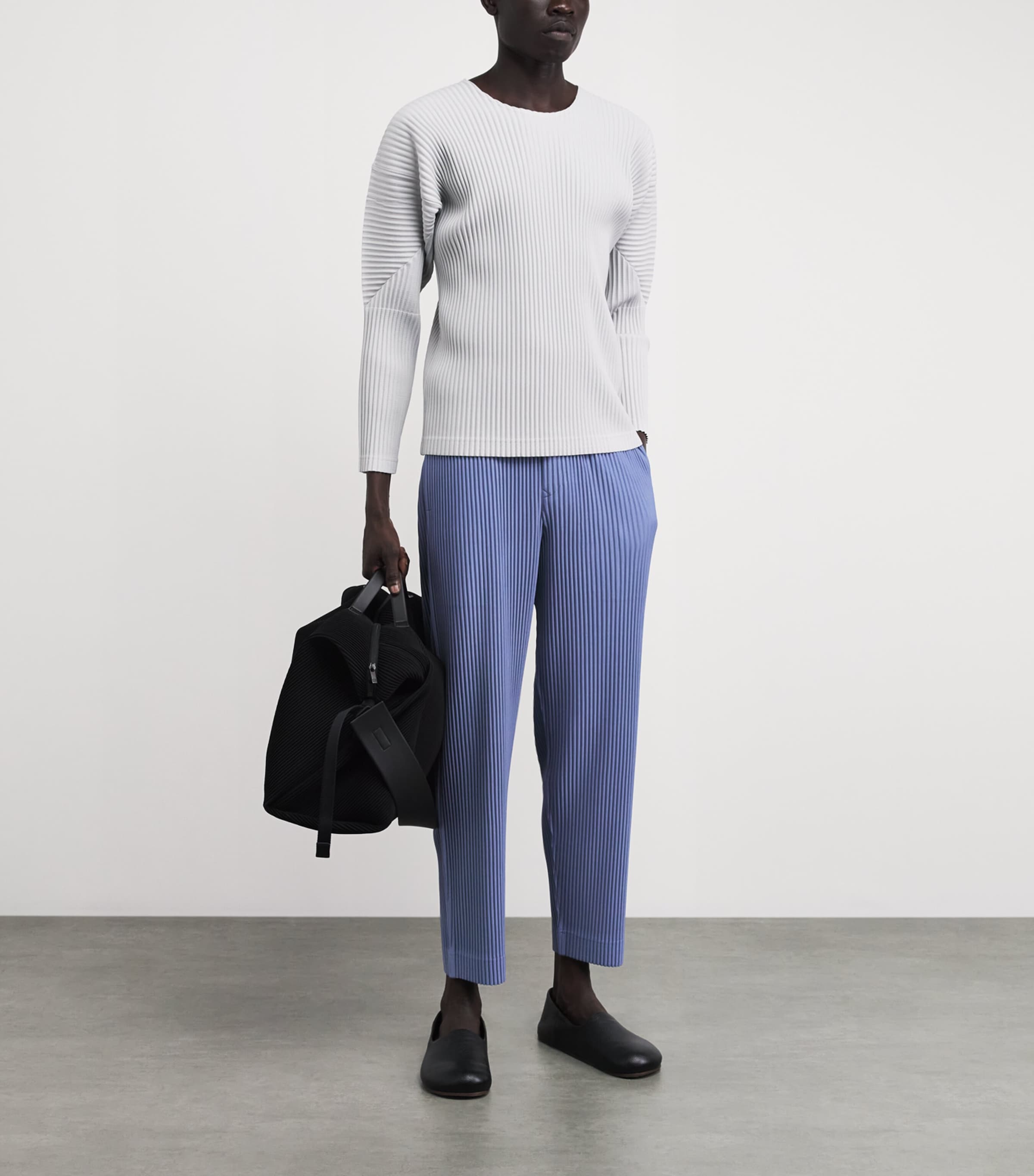 Homme Plissé Issey Miyake Mens Pleated Straight Trousers Manarola Wal Vlt Image 2