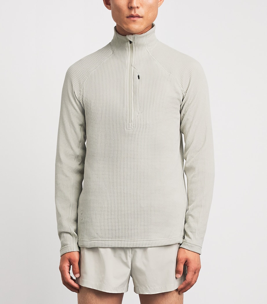 Houdini Mens Technical Mesh Half-Zip Sweatshirt Greenish Grey Image 4