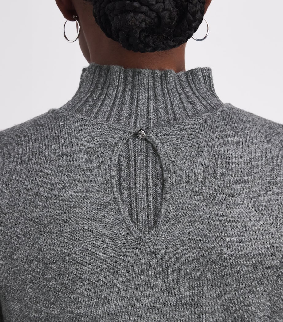 Knitted Rollneck Mini Dress GREY Image 4