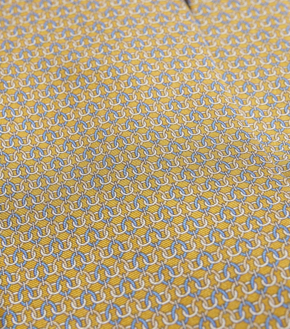 Silk Geometric Print Tie YELLOW GEO Image 4