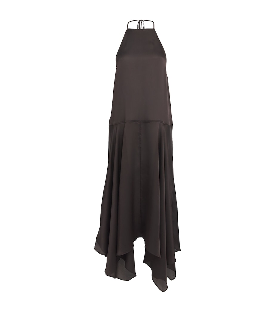 St. Agni Womens Silk Handkerchief Maxi Dress Bark Image 1