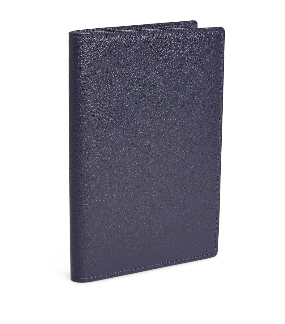 Leather Capra Passport Case MARINE BLUE Image 1