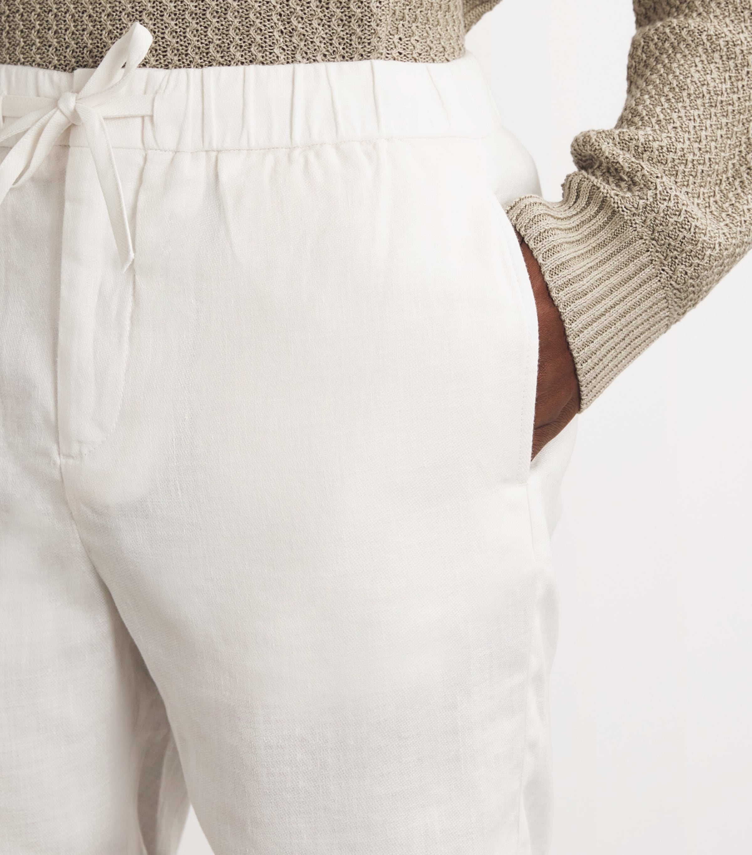 Linen-Cotton Felipe Shorts WHITE Image 6
