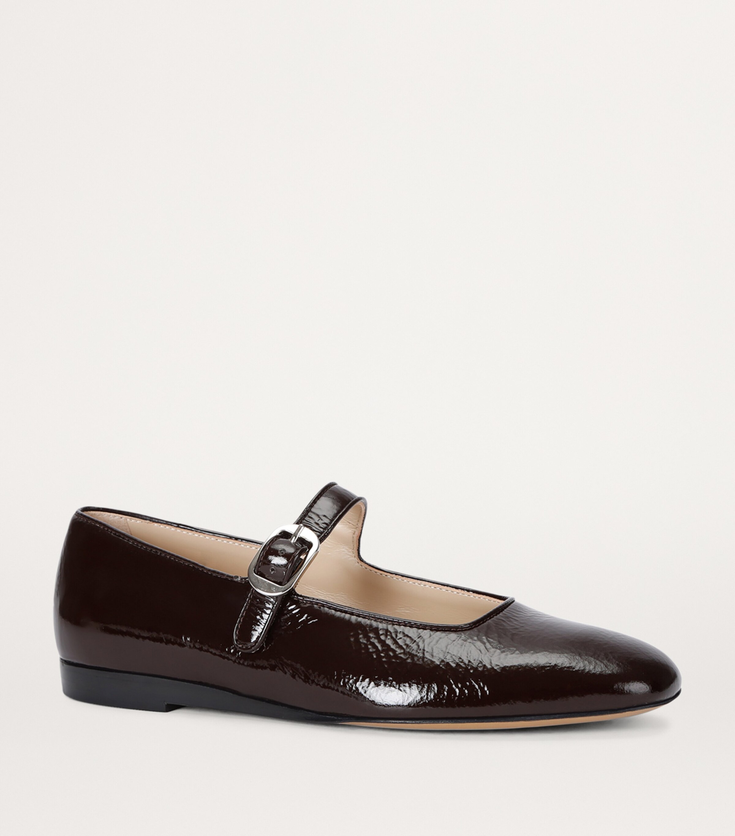 Le Monde Beryl Patent Leather Mary Jane Ballet Flats Dark Brown Image 3