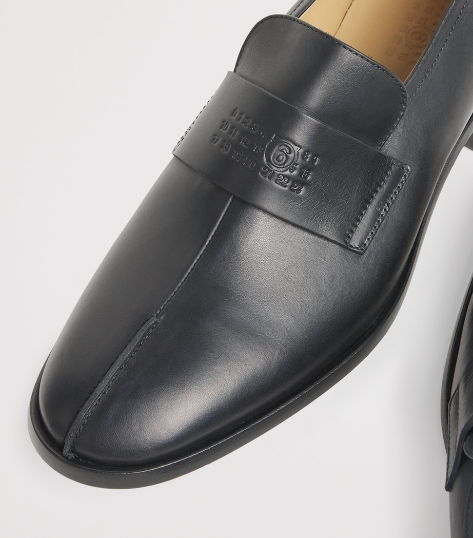 Leather Debossed Logo Loafers T8013 - BLACK Image 7