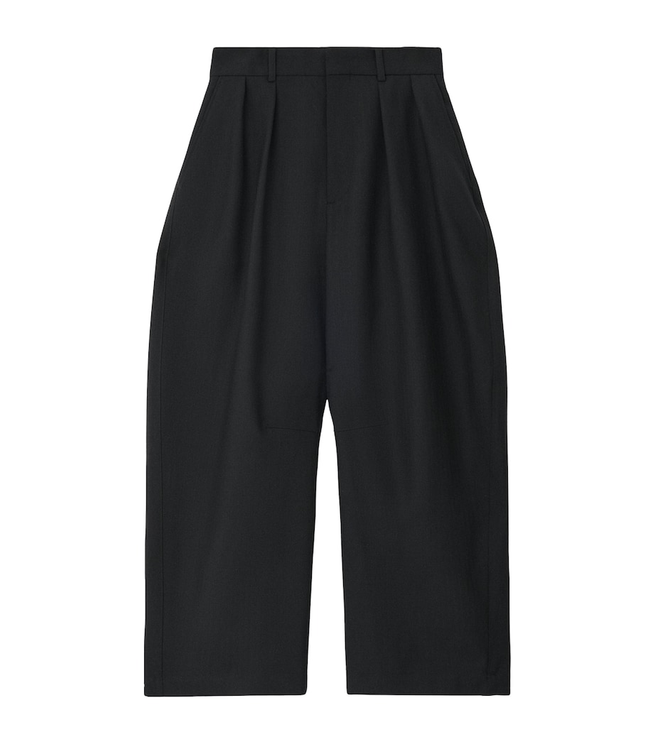 LOEWE Womens Wool-Blend Barrel Trousers Black Image 1