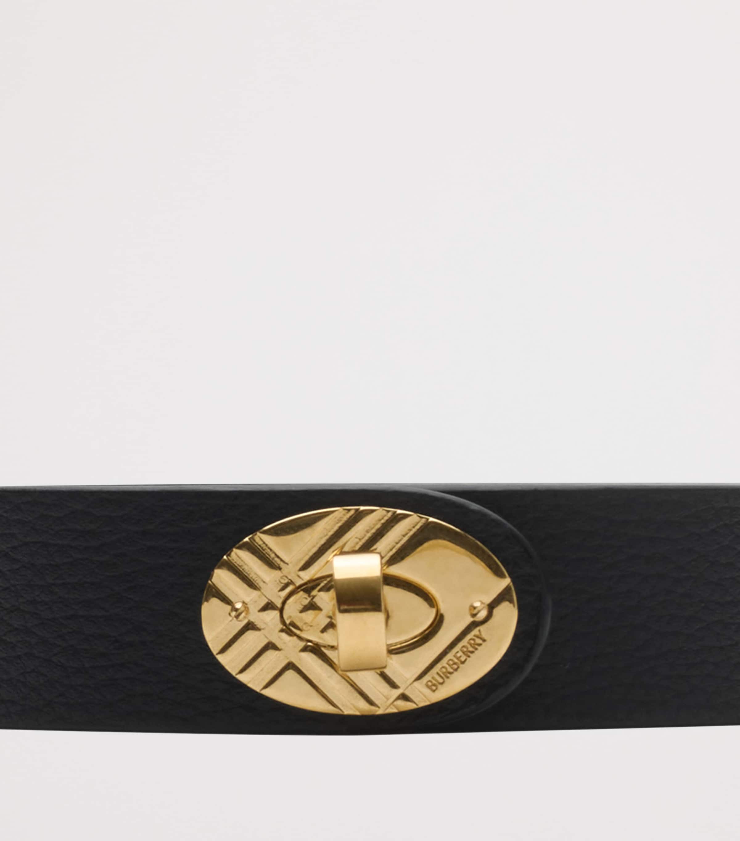 Burberry Leather Cotswolds Belt Blackgold Hdw Image 2
