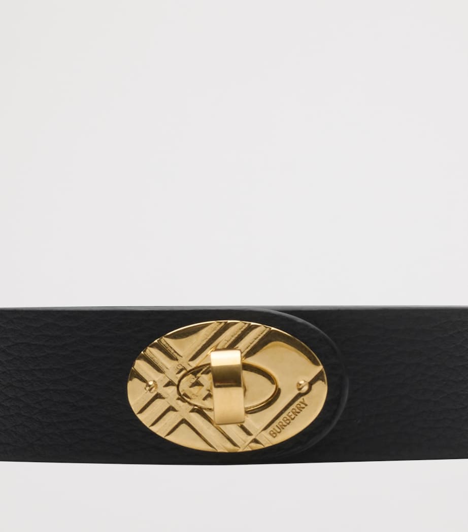 Burberry Leather Cotswolds Belt Blackgold Hdw Image 2
