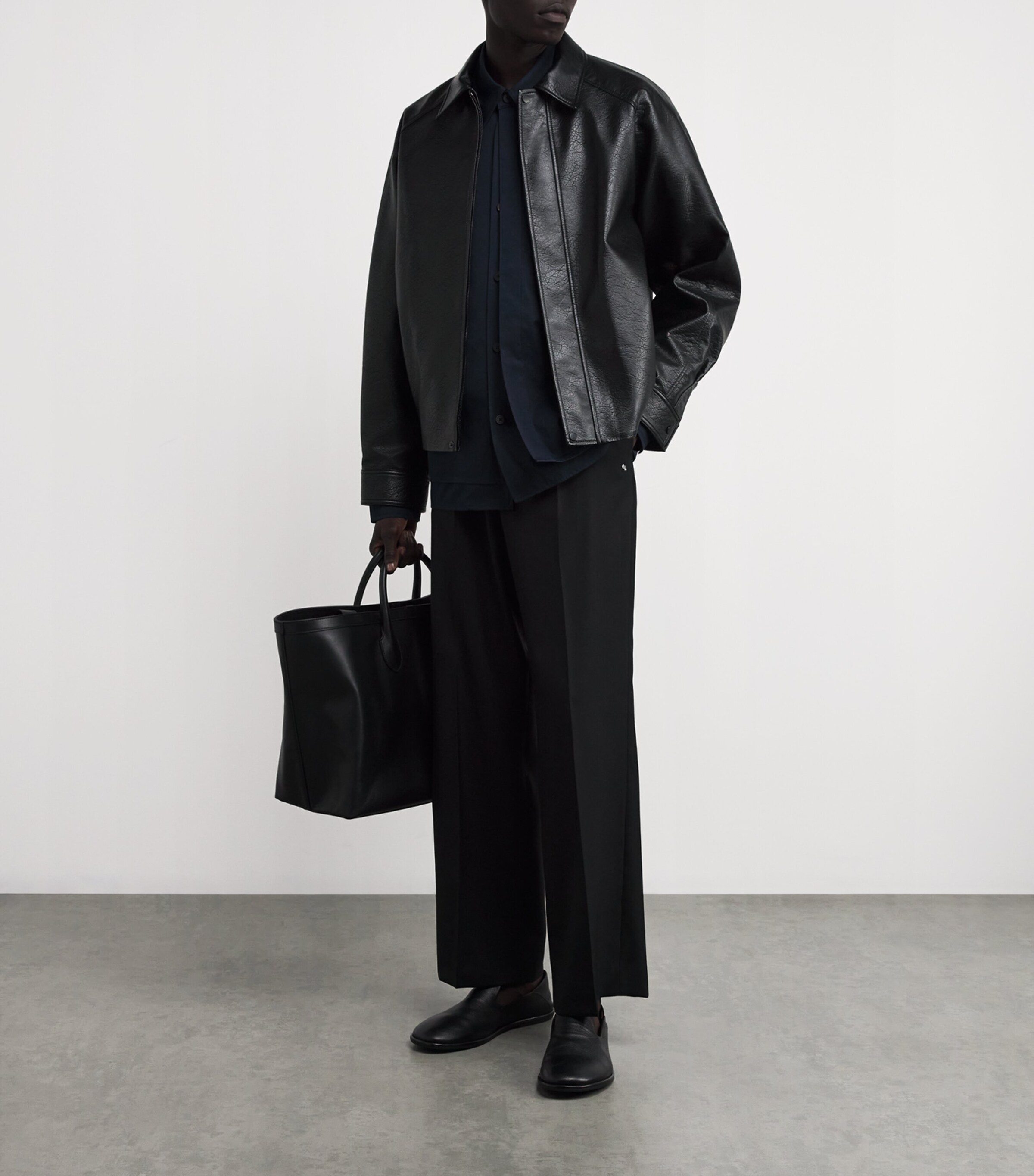Le 17 Septembre Mens Faux Leather Jacket Black Image 2