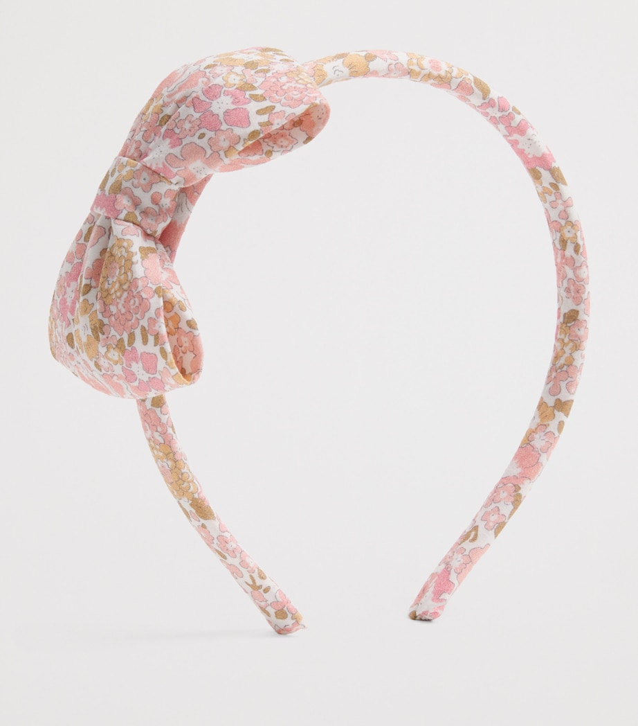 Floral Bow Headband PINK Image 2
