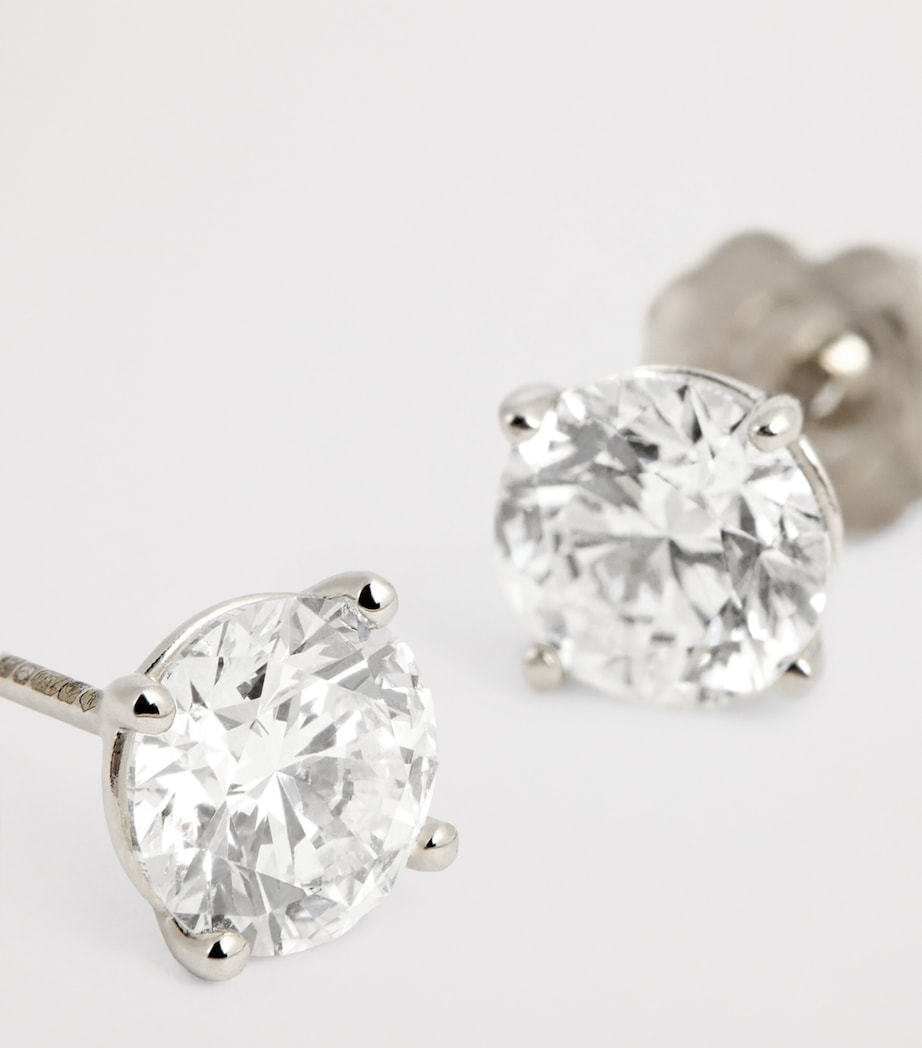 White Gold and Diamond Stud Earrings (1.50ct) WHITE GOLD Image 4
