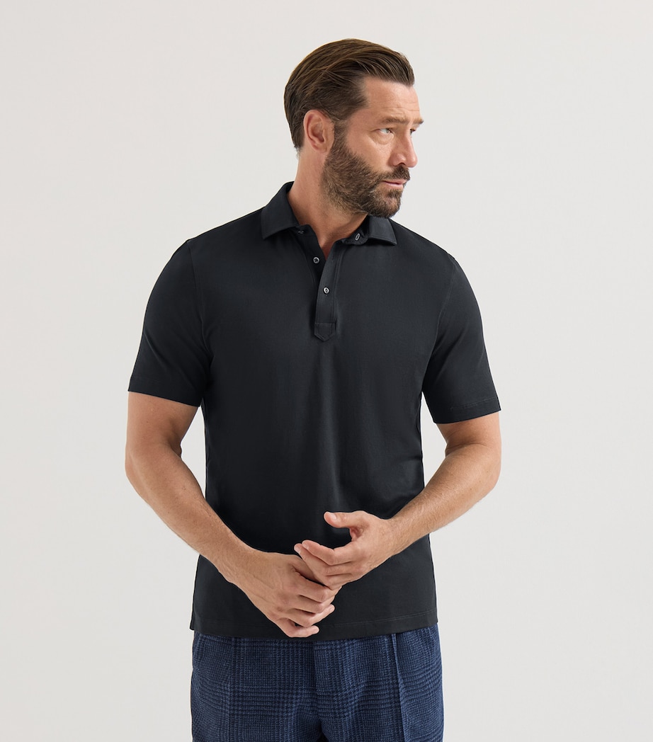 Brunello Cucinelli Mens Cotton Polo Shirt Image 4