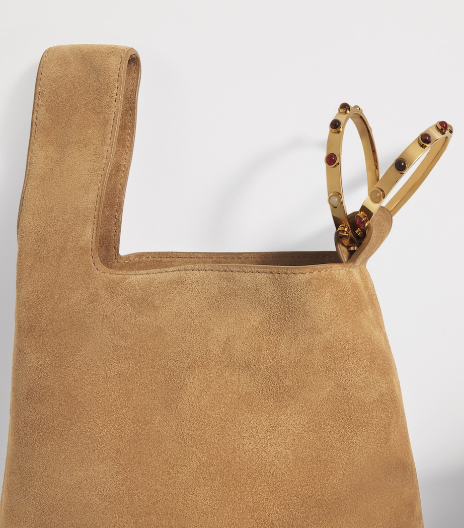 Suede Embellished Swing Clutch Bag ACORN Image 4