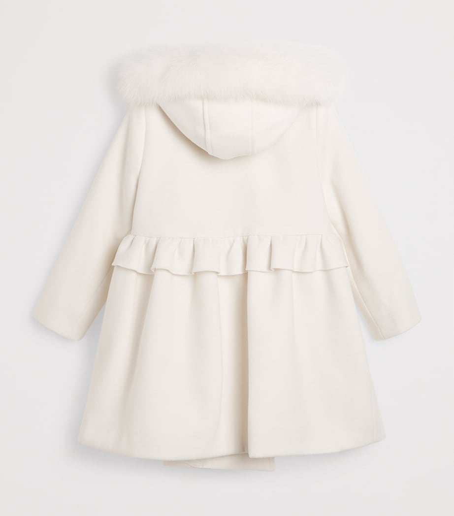 Fur-Trim Hooded Coat (2-14 Years) CREAM Image 2
