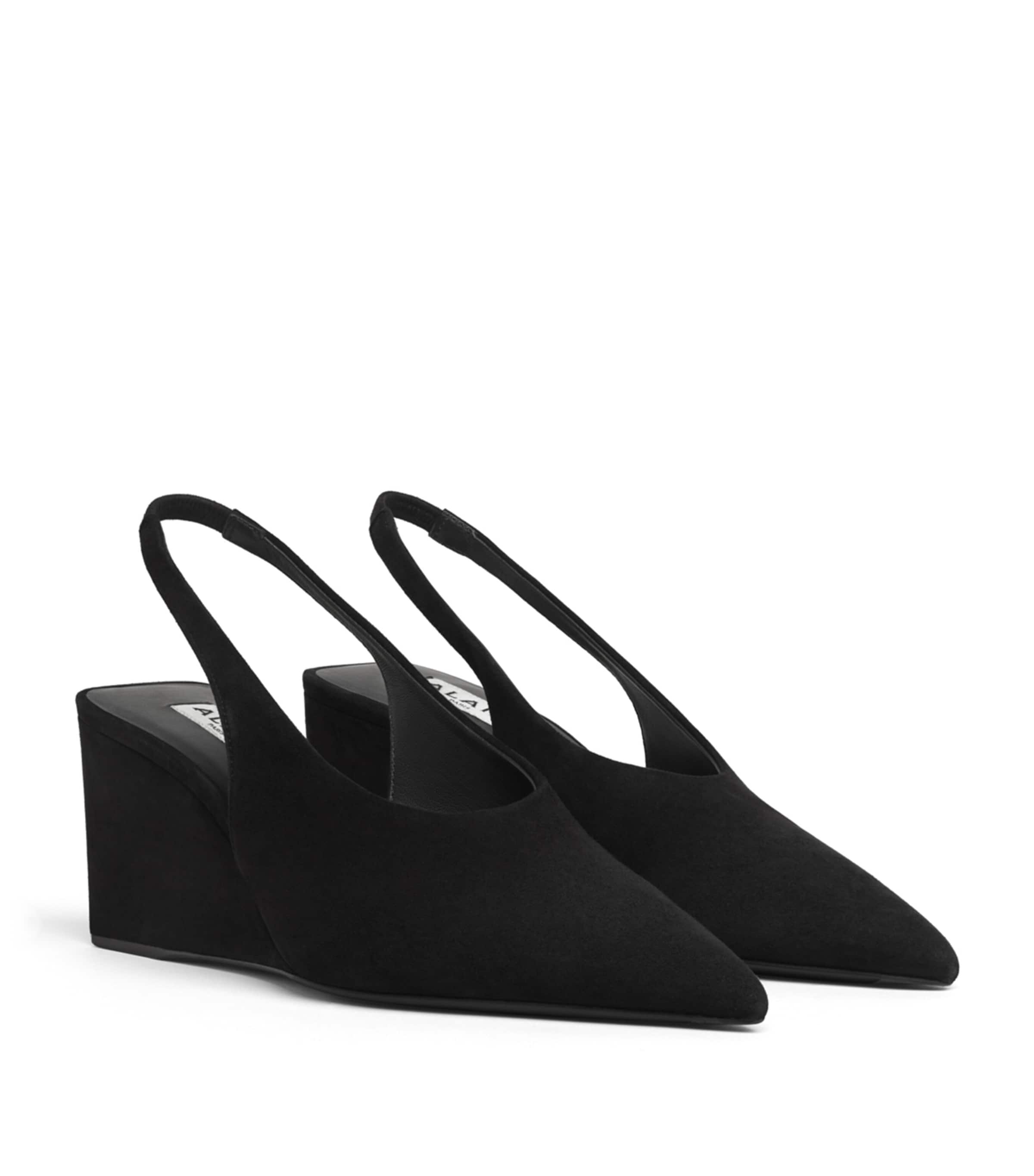 Alaïa Suede Cube Slingback Wedges 75 Noir Image 2