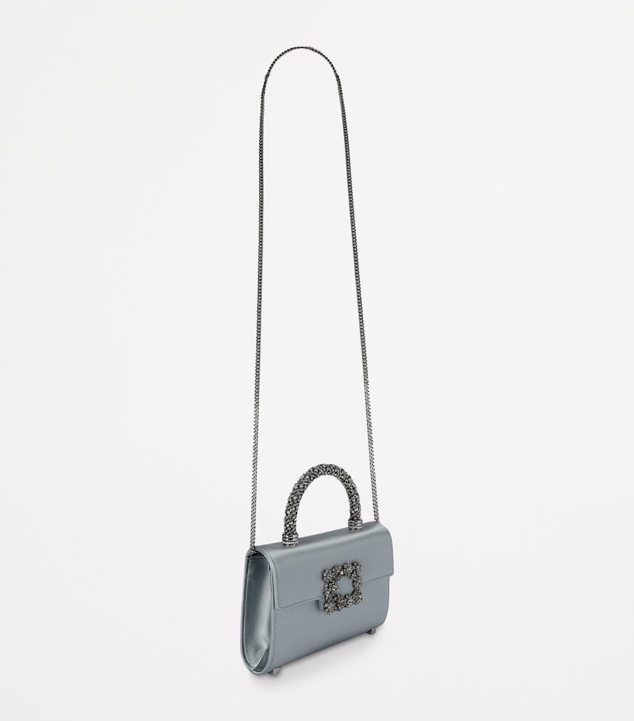 Roger Vivier Mini Satin Strass Top-Handle Bag Silver Image 4