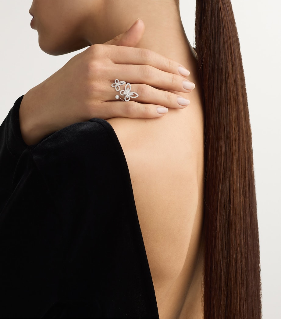 White Gold and Diamond Butterfly Ring WHITE GOLD Image 2