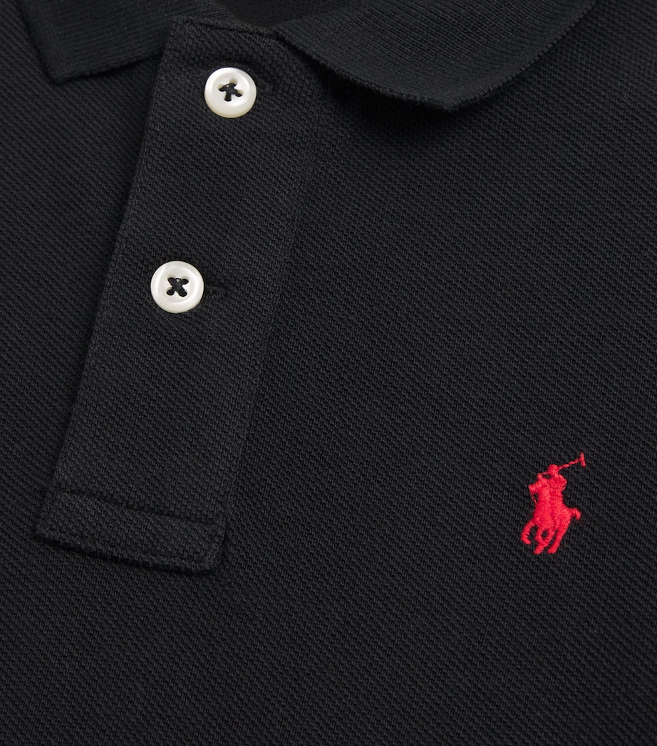 Cotton Long-Sleeve Polo Shirt (7-14 Years) BLACK Image 3
