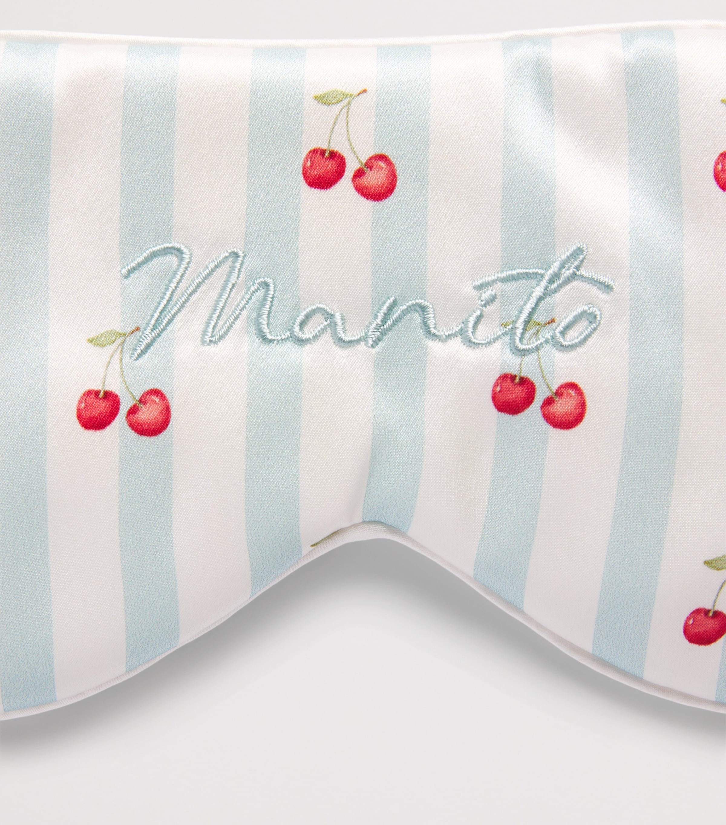 MANITO Womens Mulberry Silk Summer Fruits Eye Mask Cherry Blue Image 3