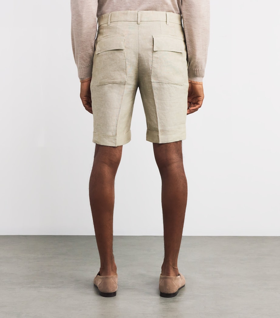 Fioroni Cashmere Mens Linen Shorts Natural Image 4
