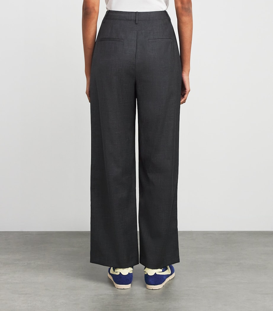 Wide-Leg Tailored Trousers MOTTLED GREY Image 4