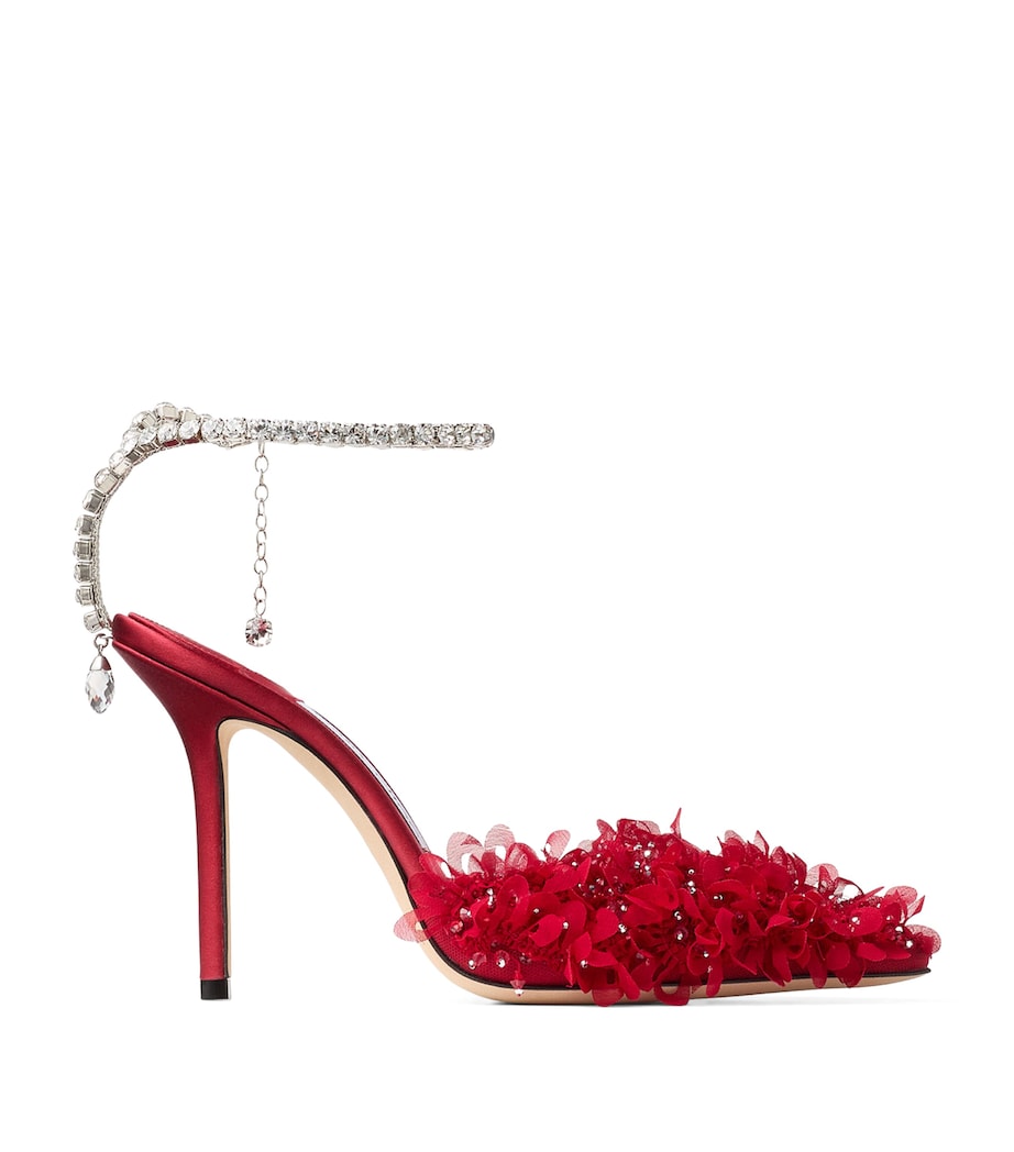 Saeda 100 Floral Embellished Pumps RUBY RED/CRYSTAL Image 1