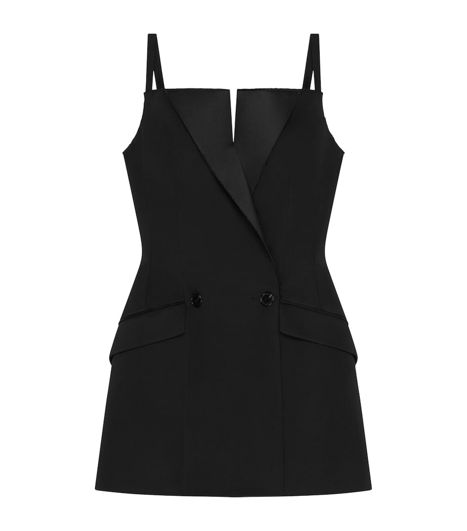 Wool Double-Breasted Mini Dress BLACK Image 1