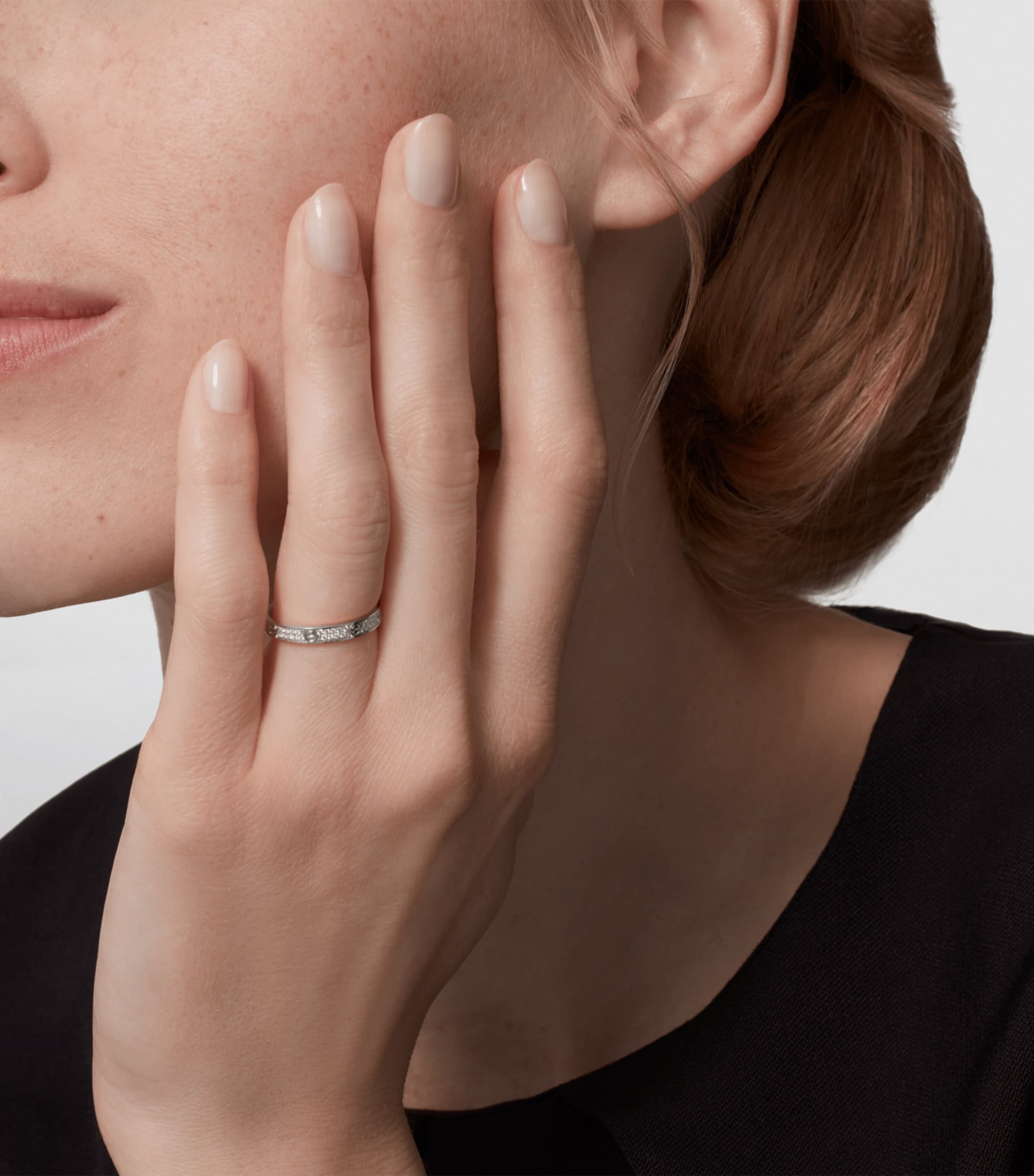 White Gold and Diamond LOVE Ring WHITE GOLD Image 10